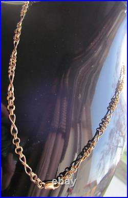 Fine fancy link 9ct gold 18 inch long chain necklace 5.2G