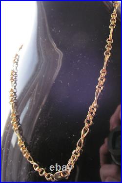 Fine fancy link 9ct gold 18 inch long chain necklace 5.2G