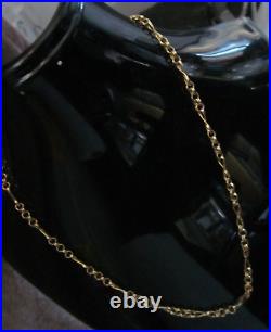 Fine fancy link 9ct gold 18 inch long chain necklace 5.2G