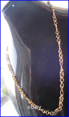 Fine fancy link 9ct gold 18 inch long chain necklace 5.2G