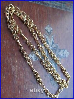 Fine fancy link 9ct gold 18 inch long chain necklace 5.2G