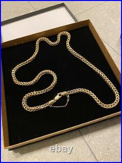 Franco Foxtail 9ct Gold Chain 28 Safety Chain 47 Gram