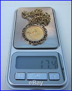 Full Sovereign 1918 in 9ct gold mount with Chain