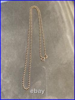 Fully Hallmarked 375 9ct Solid Gold Ball Bead Chain Necklace 5.66 Grams