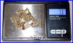 Fully Hallmarked 9ct Gold Belcher Chain & 9ct Gold Gem Set Boxing Glove Pendant