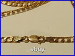 Fully Hallmarked 9ct Yellow Gold 4mm Curb Link Chain Necklace 23 long, 16.2g