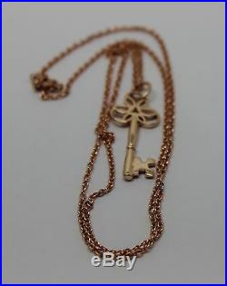 GENUINE 9CT ROSE GOLD 375 BELCHER CHAIN NECKLACE 50cm + KEY PENDANT 21ST OF 18TH