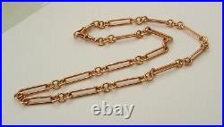 GENUINE 9K 9ct SOLID ROSE GOLD ALBERT CHAIN FOB NECKLACE WITH SWIVEL CLASPS