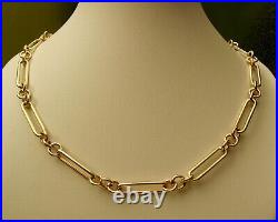 GENUINE 9K 9ct SOLID YELLOW GOLD ALBERT CHAIN FOB NECKLACE WITH SWIVEL CLASP