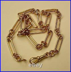 GENUINE 9K 9ct SOLID YELLOW GOLD ALBERT CHAIN FOB NECKLACE WITH SWIVEL CLASP