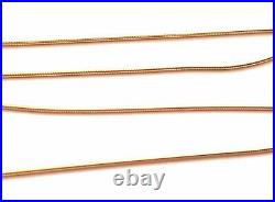 GENUINE 9ct GOLD FINE ROUNDED SNAKE NECKLACE CHAIN VARIOUS LENGTHS