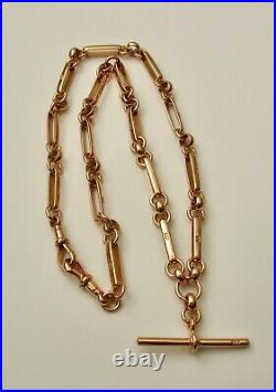 GENUINE SOLID 9K 9ct ROSE GOLD BELCHER ALBERT CHAIN NECKLACE with SWIVEL CLASPS