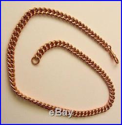 GENUINE SOLID 9K 9ct Rose Gold ALBERT CURB CHAIN NECKLACE with SWIVEL CLASP