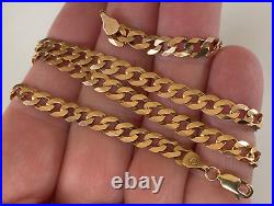 GOOD QUALITY 20 Inch 9CT GOLD CHAIN NECKLACE flat curb type