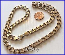 Gents Hallmarked Really Heavy Vintage Big Solid 9ct Gold Neck Chain 24 Inch