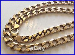 Gents Hallmarked Really Heavy Vintage Big Solid 9ct Gold Neck Chain 24 Inch
