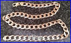 Gents Heavy 9ct Gold Curb Chain Necklace 100grams