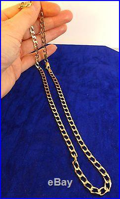 Gents Solid 9ct Gold Diamond Cut CURB Chain Necklace 12. Gr 20 Hm 4mm linkscx331