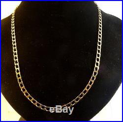 Gents Solid 9ct Gold Diamond Cut CURB Chain Necklace 12. Gr 20 Hm 4mm linkscx331