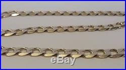 Gents heavy large solid 9ct gold curb chain necklace 22 1/2 inch 71 grams 2010