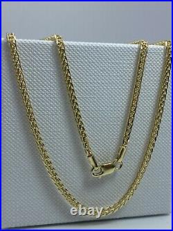 Genuine 9K Yellow Gold Mens&Woman 2mm Square Spiga Chain Necklace 20 New