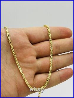 Genuine 9ct Gold 2mm Square Byzantine Chain 24 INCH 375 HALLMARKED NEW