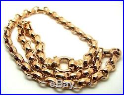 Genuine 9ct Rose Gold 375, Solid Heavy Oval Belcher Necklace Chain 50grams 50cm