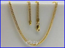 Genuine 9ct Yellow Gold 2.5mm Mens Square Franco Chain Necklace New All Length