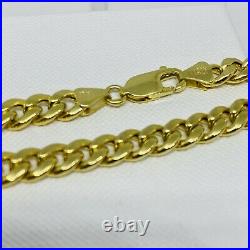 Genuine 9ct Yellow Gold 6mm Chunky Mens Cuban Chain Necklace 24 New