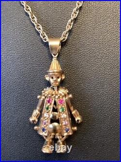 Gold 9ct Clown & Rope Chain 24 Necklace Heavy 15.4 grams Pendant