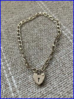 Gold Chain Padlock Bracelet 9ct. Weight 4 Grams Used