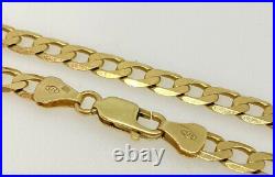 Gold Curb Chain 9ct Yellow Gold Curb Link Chain 22 Inch Chain 5mm Wide Hallmark