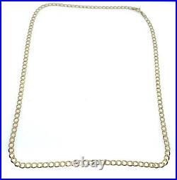 Gold Curb Chain 9ct Yellow Gold Long Chain 20 Inch 3mm Wide Mens Solid Gold