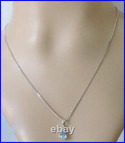 Gold Diamond Necklace 9ct Gold Pear Shape Topaz Diamond Pendant & Gold Chain