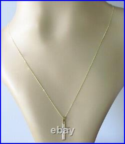 Gold Diamond Necklace 9ct Yellow Gold Diamond Cross Pendant & 9ct Gold Chain