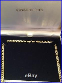 Goldsmiths Heavy Solid 9ct Gold Curb Chain 22.5 grams