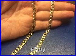 Good Quality Gents 9ct Gold Solid Curb Link Necklace Chain 20'' 27.1 grams
