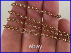 Good Quality Strongvintage 24.5 Long 9ct Gold Chain Necklace Belcher 12.2 Gram