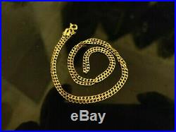 Gorgeous 9ct Yellow Gold Curb Necklace Chain. Full 9ct gold hallmark