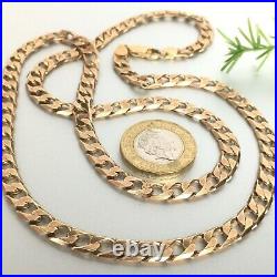 HEAVY 9ct ROSE GOLD SOLID CURB MEN'S CHAIN 25 3/4 36.6g (1.17 toz)
