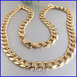 HEAVY 9ct SOLID GOLD CURB CHAIN 20 1/2 MEN'S 49.2g (1.58 toz) GORGEOUS