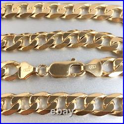 HEAVY 9ct SOLID GOLD CURB CHAIN 20 1/2 MEN'S 49.2g (1.58 toz) GORGEOUS