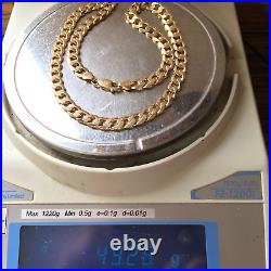 HEAVY 9ct SOLID GOLD CURB CHAIN 20 1/2 MEN'S 49.2g (1.58 toz) GORGEOUS