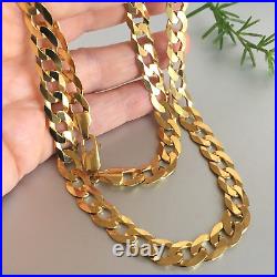 HEAVY 9ct SOLID GOLD CURB CHAIN 20 1/8 MEN'S 37.4g (1.2 toz) GORGEOUS