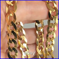 HEAVY 9ct SOLID GOLD CURB CHAIN 20 1/8 MEN'S 37.4g (1.2 toz) GORGEOUS