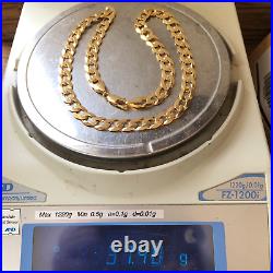 HEAVY 9ct SOLID GOLD CURB CHAIN 20 1/8 MEN'S 37.4g (1.2 toz) GORGEOUS