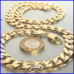 HEAVY 9ct SOLID GOLD CURB CHAIN 22 5/8 MEN'S 95.8g