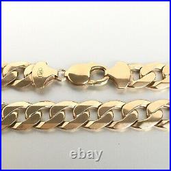 HEAVY 9ct SOLID GOLD CURB CHAIN 22 5/8 MEN'S 95.8g