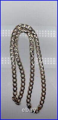 HEAVY 9ct SOLID GOLD CURB CHAIN. 23 MEN'S 33 g Heavy
