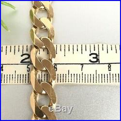 HEAVY 9ct SOLID GOLD CURB MENS CHAIN NECKLACE 61.7g 22 5/8